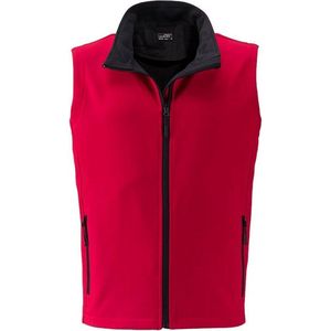 James and Nicholson Heren Promo Softshell Vest (Rood/zwart)