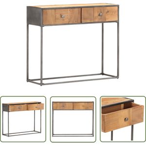 The Living Store Wandtafel 90x30x75 cm massief gerecycled hout - Wandtafel - Teak - Vintage - Retro - Industrieel