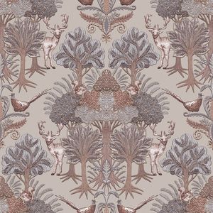 Dutch Wallcoverings - Tapestry Nordic Deer Forest Taupe - TP422302