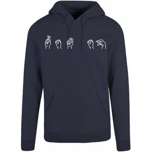 7311 - Hoodie - Gebarentaal; Rot op-Navy-XXL