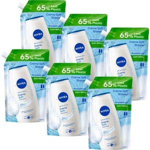 NIVEA Creme Soft Douchecreme Refill - Body Wash - Hydraterend - Voordeelverpakking -6x 500ml