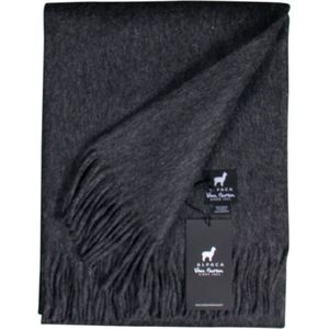 Van Buren - Alpaca wollen plaid - Antraciet - Deken van alpaca wol - 200x150cm