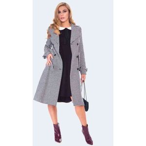 Voodoo Vixen - Houndstooth Trench Jas - M - Multicolours