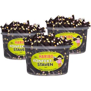 3 silo's Haribo Konfectstaven á 150 stuks - Voordeelverpakking Snoepgoed