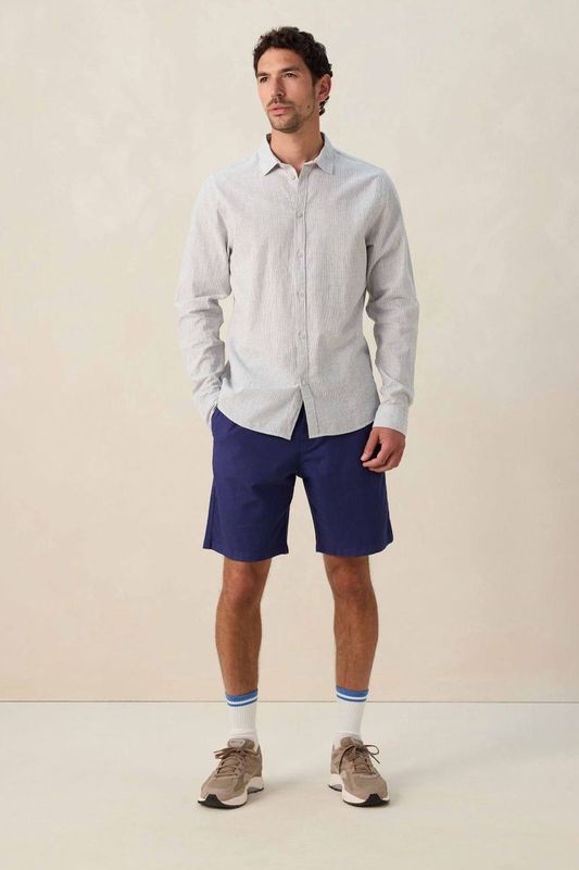 Sissy-Boy - Linnen Overhemd - Blauw - 70% Katoen 30% Linnen