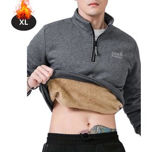 Nivard Quarter Zip Heren - Sweater - Sweaters - Hoodie - Warme Trui - Vest - Lang - Coltrui - Grijs - XS