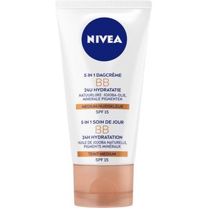 NIVEA Essentials 5in1 BB Dagcreme medium - SPF 15 - BB Cream - Met jojoba-olie en minerale pigmenten - 50 ml