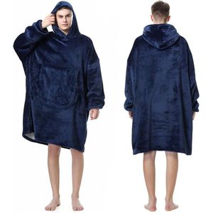 Hoodydeken, Knuffeldeken met mouwen en capuchon, hoodiedeken, deken met mouwen, oversized capuchontrui voor dames en heren