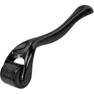 Dermar Roller Titanium - Gezichtsroller - Baardroller - Baardgroei - Derma roller gezicht - zwart - 0,2 MM - inc opbergclipje
