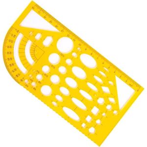 Geometrische cirkelsjabloon - transparant - voor tekenen en opmeten - oranje