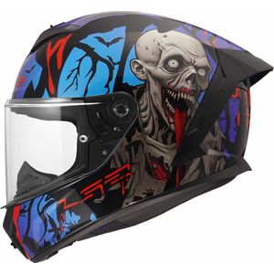 LS2 FF820 Rapid III helm Zombie II glans zwart rood blauw XS