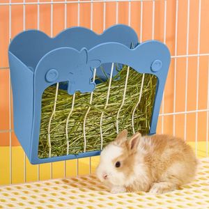 Hangend hooirek voor kleine dieren - konijn dwergkonijn cavia - Blauw .