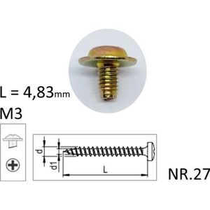 M3x5 messing schroeven, 3x5mm, 10 stuks