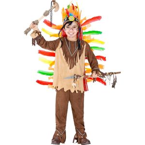 dressforfun - jongenskostuum indiaan kleine Sioux 128 (8-10y) - verkleedkleding kostuum halloween verkleden feestkleding carnavalskleding carnaval feestkledij partykleding - 300669