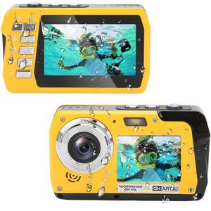 Waterdichte Onderwatercamera's Full HD 4K 56MP Videorecorder - Selfie Dubbele Schermen - 18x Digitale Zoom - Zaklamp voor Snorkelen Surfen Zwemmen .