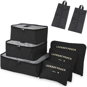 Multifunctionele 8-in-1 Kofferorganizer - Waterdichte Verpakkingskubussen en Schoenenzakken voor Reis & Vakantie