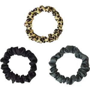 Yehwang - Mini Haarwokkel Scrunchies - 3 Stuks - 3 Kleuren - Scrunchie Haarelastiek - Strakke Haar Elastiek - Wokkel Scrunchie - Haaraccessoires - Dames Meisjes - Haarsieraad