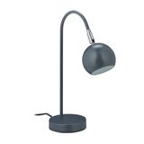 Relaxdays bureaulamp - verstelbare kap - tafellamp - modern - G9 -met snoer - grijs