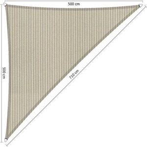 Shadow Comfort® Ongelijkzijdige Driehoek Schaduwdoek - UV Bestendig - Zonnedoek -  5 x 5 x 7,10 Meter - Sahara Sand