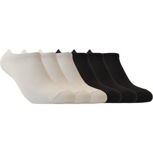 6 paar Sneakersokken - Wit/Zwart - 43/46