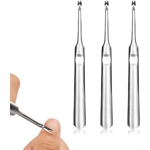 Inovra - 3-delige nagelriemknipperset voor manicure en pedicure - Nagelriemknipper, nagelriemschuiver en nagelriemtrimmer - Zilverkleurig - Voor vrouwen en meisjes