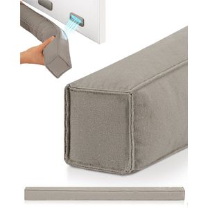 Beautissu Magnetische Tochtstopper Deur 120 cm – Energiebesparende Koudeblokker Tochtstrip Voor Deuren – Tochtrol Lichtgrijs – Tochtstopper Stof Voor Ramen & Deuren met Magneet – Marin