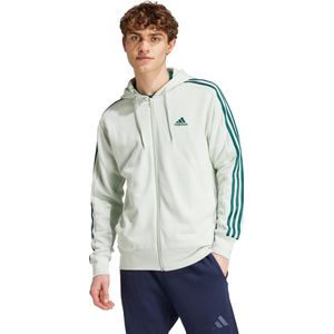 adidas Sportswear Essentials French Terry 3-Stripes Ritshoodie - Heren - Groen- XL