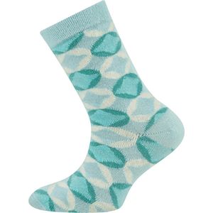 Ewers Kindersok - Lichtblauw Turquoise - Motief Gekleurde Cirkels & Ruiten-31/34