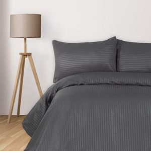 Komfortec Hotelkwaliteit Dekbedovertrekset met Rits 200x200 cm + 2 kussenslopen 50x75 cm - Antraciet