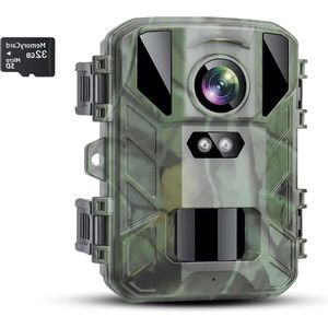 24 MP 1080p HD Mini-Wildcamera met 850nm IR-leds en bewegingsmelder - Nachtcamera met IP66 waterdicht ontwerp - Jachtcamera met nachtzicht Wildcamera