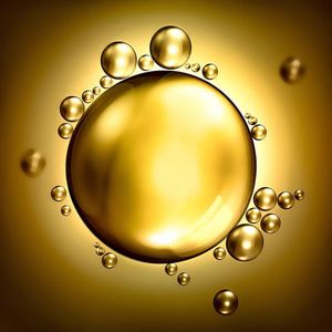 Gold bubble – 110cm x 110cm - Fotokunst op PlexiglasⓇ incl. certificaat & garantie.