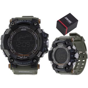 SMAEL - Militair Horloge - Groen - Waterbestendig - Militaire Klok - Digitaal - LED Horloge - Universele Pasvorm