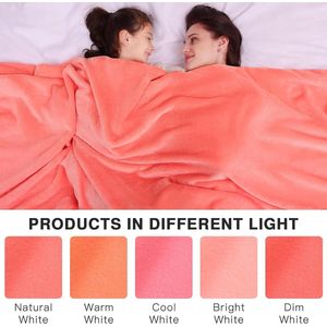 Fleece deken, eenpersoons, 380 g/m², superzachte banksprei, grote plaid voor bank, flanellen pluizige deken voor bed en bank, reizen, roze, 130 x 160 cm