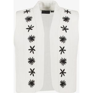 TwoDay meisjes jaquard gilet wit zwart - Maat 158/164