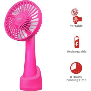 Trust Ventu Go| Draagbare Ventilator | Oplaadbaar | met bureau-standaard