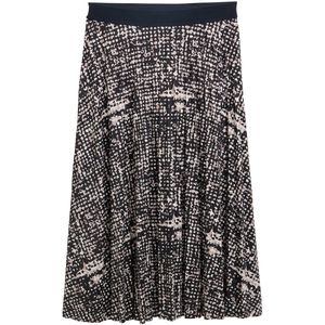 TOM TAILOR - Plooirok - Beige/Zwart - 3/4 Lengte - Aansluitende Pasvorm