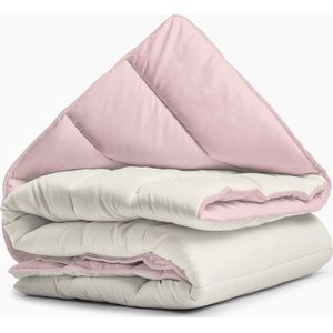 Zelesta® Royalbed Pastel Pink & Cream 240x200cm - Dekbed zonder overtrek - Wasbaar hoesloos dekbed - Bedrukt dekbed - All year zomerdekbed & winterdekbed