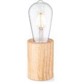 Home Sweet Home - Landelijke tafellamp Eliaz Rond - 7/7/10cm - bedlampje - geschikt voor E27 LED lichtbron - gemaakt van Hout
