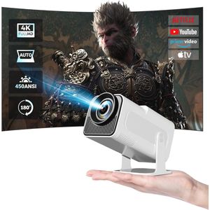 Mini Beamer 1080P Full HD - Draagbare Projector met Android TV en Wifi/Bluetooth