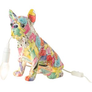 J-Line Lamp Bulldog Pop-Art Polyresine