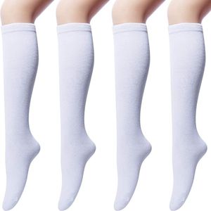 4-pack katoenen overknee sokken - Dames overknee sokken - Lange sokken - Volleybalsokken - Sportsokken - Casual sokken - Damessokken