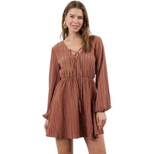 Trendyol Khaki Mini Geweven Geknoopte Linnenmix Strandjurk Tbess23El00103