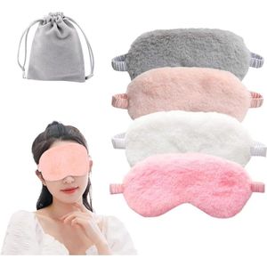 4 stuks pluche slaapmaskers ultra schattige zachte oogbedekking blinddoek reismaskers voor kinderen mannen vrouwen (willekeurige kleur)