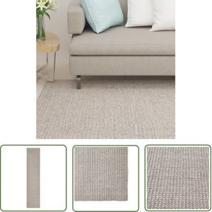 The Living Store Sisal Vloerkleed - 66 x 300 cm - Zandkleurig - 100% Sisal - Anti-slip