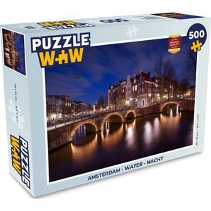 Puzzel Amsterdam - Water - Nacht - Legpuzzel - Puzzel 500 stukjes
