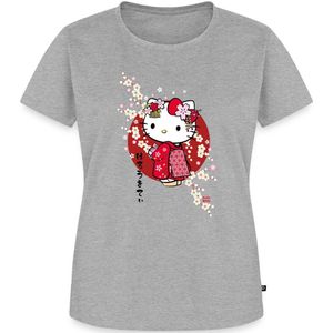 Hello Kitty In Een Rode Kimono En Kersenbloesems Premium T Shirt Dames
