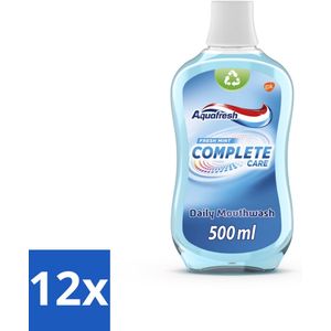 Aquafresh Complete Care Mondwater - Fresh Mint - 500 ml - Voordeelverpakking - 12 stuks