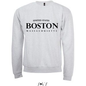 Sweatshirt 2-205 Boston Massachusetts - Lgrijs, xS