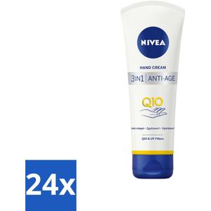 24 x NIVEA - Handcrème - 3-in-1 Q10 Anti-Veroudering - Anti-rimpel - Egaliseert - Hydrateert - 100 ml - Nivea Handcrème - Anti-rimpel Crème - Anti-aging - Pigmentvlekken - Droge Handen