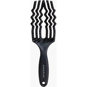 Zachte Borstel voor Wilde Haren - Voorkomt Klitten - Masseert Hoofdhuid - Zwart